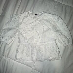 Elegant White Floral Blouse